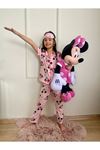 PJKÖ Mickey Desenli Pembe Kısa Kollu Önden Düğmeli Kız Çocuk Pijama Takımı 4-12 Yaş 570K