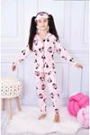 PJKÖ Mickey Desenli Pembe Uzun Kollu Önden Düğmeli Kız Çocuk Pijama Takımı 4-12 Yaş 570U