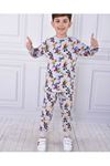 SRN Mickey Desenli Erkek Çocuk Uzun Kollu Pijama Takımı 3-10 Yaş 011