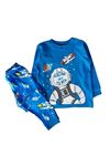 ELMP Mavi Astronot Desenli %100 Pamuk Erkek Çocuk Pijama Takımı 1-5 Yaş 3008