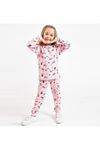 İSOB Pembe Kedicik Desenli %100 Pamuk Kız Çocuk Pijama Takımı 3-8 Yaş 14302-P