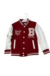 Deros Bordo 2İp Varsıty Style Baskılı Unisex Çocuk Kolej Ceket 1007172-B