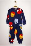 İSOB Lacivert Marvel Desenli %100 Pamuk Erkek Çocuk Pijama Takımı 3-8 Yaş 32224-L