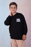 Black Naruto 2İp Erkek Çocuk Sweatshirt Siyah 7-16 Yaş Defne037-S