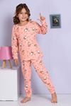 ELMP Somon Baykuş Desenli %100 Pamuk Kız Çocuk Pijama Takımı 1-13 Yaş 4062