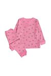 *ELMP Pembe %100 Pamuk Waffle Kumaş Çocuk Pijama Takımı 1-9 Yaş 4034