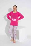 TARP Fuşya Barbieli İnterlok Kız Çocuk Pijama Takımı 3-11 Yaş 2745-2746-F