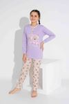 TARP Lila İnterlok Kız Çocuk Pijama Takımı 11-15 Yaş 2742-L