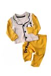 DLŞP Hardal Penguen Baskılı %100 Pamuk Bebek Pijama Takımı 1056-H